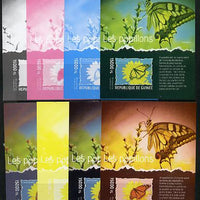 Guinea - Conakry 2014 Butterflies #2 s/sheet - the set of 8 imperf progressive proofs comprising the 4 individual colours plus various 2, 3 and all 4-colour composites, unmounted mint