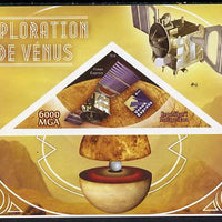 Madagascar 2014 Exploration of Venus imperf souvenir sheet containing triangular shaped value unmounted mint