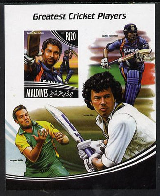 Maldive Islands 2014 Greatest Cricket Players - Sachin Tendulkar imperf s/sheet unmounted mint. Note this item is privately produced and is offered purely on its thematic appeal