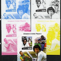 Maldive Islands 2014 Greatest Cricket Players - Viv Richards s/sheet - the set of 5 imperf progressive proofs comprising the 4 individual colours plus all 4-colour composite, unmounted mint