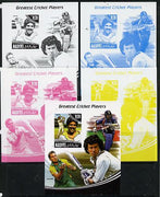 Maldive Islands 2014 Greatest Cricket Players - Kapil Dev s/sheet - the set of 5 imperf progressive proofs comprising the 4 individual colours plus all 4-colour composite, unmounted mint