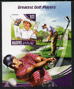 Maldive Islands 2014 Greatest Golf Players - Phil Mickelson imperf s/sheet unmounted mint. Note this item is privately produced and is offered purely on its thematic appeal