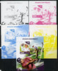 Maldive Islands 2014 Greatest Golf Players - Phil Mickelson s/sheet - the set of 5 imperf progressive proofs comprising the 4 individual colours plus all 4-colour composite, unmounted mint