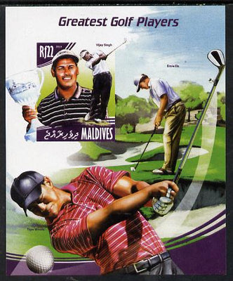 Maldive Islands 2014 Greatest Golf Players - Vijay Singh imperf s/sheet unmounted mint. Note this item is privately produced and is offered purely on its thematic appeal