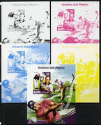 Maldive Islands 2014 Greatest Golf Players - Jack Nicklaus s/sheet - the set of 5 imperf progressive proofs comprising the 4 individual colours plus all 4-colour composite, unmounted mint