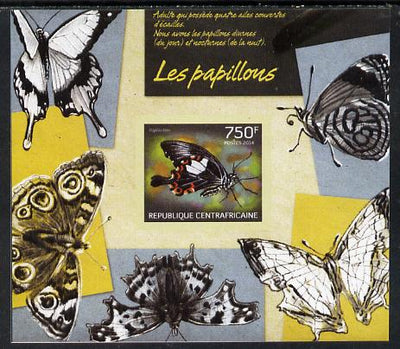 Central African Republic 2014 Butterflies #01 imperf s/sheet A - unmounted mint. Note this item is privately produced and is offered purely on its thematic appeal