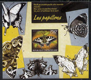 Central African Republic 2014 Butterflies #01 imperf s/sheet B - unmounted mint. Note this item is privately produced and is offered purely on its thematic appeal