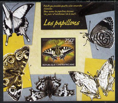 Central African Republic 2014 Butterflies #01 imperf s/sheet B - unmounted mint. Note this item is privately produced and is offered purely on its thematic appeal