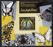 Central African Republic 2014 Butterflies #01 imperf s/sheet D- unmounted mint. Note this item is privately produced and is offered purely on its thematic appeal