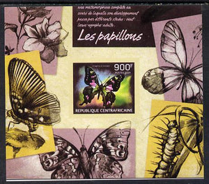 Central African Republic 2014 Butterflies #02 imperf s/sheet A - unmounted mint. Note this item is privately produced and is offered purely on its thematic appeal