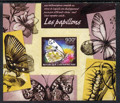 Central African Republic 2014 Butterflies #02 imperf s/sheet C - unmounted mint. Note this item is privately produced and is offered purely on its thematic appeal
