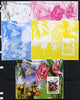 Togo 2014 Orchids imperf s/sheet B - the set of 5 imperf progressive proofs comprising the 4 individual colours plus all 4-colour composite, unmounted mint