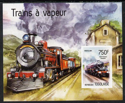 Togo 2014 Steam Locomotives imperf s/sheet B - unmounted mint. Note this item is privately produced and is offered purely on its thematic appeal