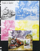 Togo 2014 Steam Locomotives imperf s/sheet C - the set of 5 imperf progressive proofs comprising the 4 individual colours plus all 4-colour composite, unmounted mint
