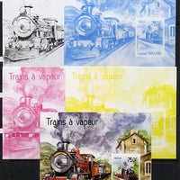 Togo 2014 Steam Locomotives imperf s/sheet D - the set of 5 imperf progressive proofs comprising the 4 individual colours plus all 4-colour composite, unmounted mint