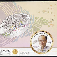 Mali 2014 Nobel Prize for Medicine (2013) - Thomas C Sudhof perf s/sheet containing one circular value unmounted mint