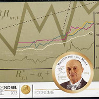 Mali 2014 Nobel Prize for Economics (2013) - Eugene F Fama imperf s/sheet containing one circular value unmounted mint