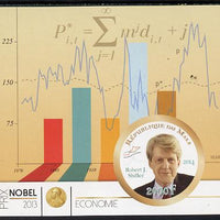 Mali 2014 Nobel Prize for Economics (2013) - Robert J Shiller imperf s/sheet containing one circular value unmounted mint