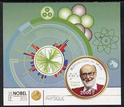 Mali 2014 Nobel Prize for Physics (2013) - Francois Englert perf s/sheet containing one circular value unmounted mint