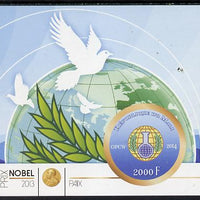 Mali 2014 Nobel Prize for Chemistry (2013) - OPCW imperf s/sheet containing one circular value unmounted mint