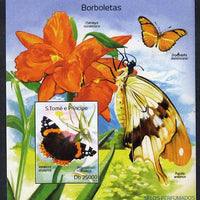 St Thomas & Prince Islands 2014 Butterflies A imperf deluxe m/sheet unmounted mint. Note this item is privately produced and is offered purely on its thematic appeal