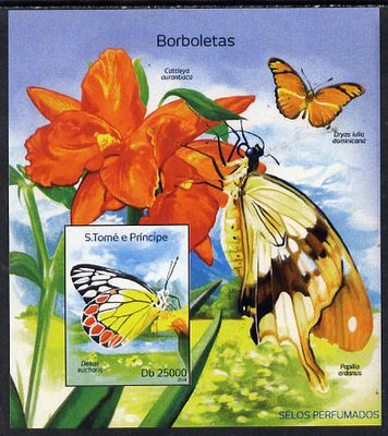 St Thomas & Prince Islands 2014 Butterflies B imperf deluxe m/sheet unmounted mint. Note this item is privately produced and is offered purely on its thematic appeal