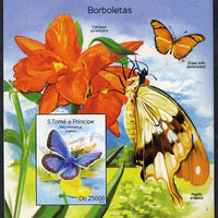 St Thomas & Prince Islands 2014 Butterflies C imperf deluxe m/sheet unmounted mint. Note this item is privately produced and is offered purely on its thematic appeal