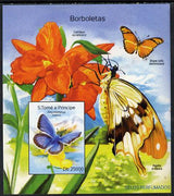 St Thomas & Prince Islands 2014 Butterflies C imperf deluxe m/sheet unmounted mint. Note this item is privately produced and is offered purely on its thematic appeal