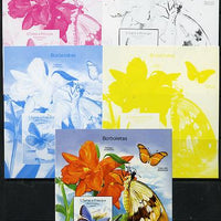 St Thomas & Prince Islands 2014 Butterflies C deluxe m/sheet - the set of 5 imperf progressive proofs comprising the 4 individual colours plus all 4-colour composite, unmounted mint