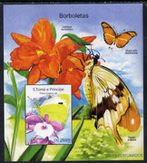 St Thomas & Prince Islands 2014 Butterflies D imperf deluxe m/sheet unmounted mint. Note this item is privately produced and is offered purely on its thematic appeal