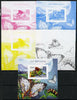Togo 2014 Butterflies E deluxe m/sheet - the set of 5 imperf progressive proofs comprising the 4 individual colours plus all 4-colour composite, unmounted mint