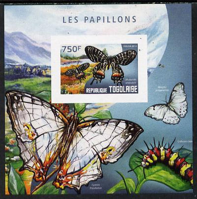 Togo 2014 Butterflies F imperf deluxe m/sheet unmounted mint. Note this item is privately produced and is offered purely on its thematic appeal