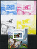 Togo 2014 Butterflies G deluxe m/sheet - the set of 5 imperf progressive proofs comprising the 4 individual colours plus all 4-colour composite, unmounted mint