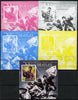 Central African Republic 2014 The Beatles - Paul McCartney deluxe m/sheet - the set of 5 imperf progressive proofs comprising the 4 individual colours plus all 4-colour composite, unmounted mint