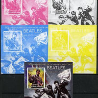 Central African Republic 2014 The Beatles - Paul McCartney deluxe m/sheet - the set of 5 imperf progressive proofs comprising the 4 individual colours plus all 4-colour composite, unmounted mint
