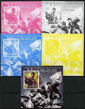 Central African Republic 2014 The Beatles - Paul McCartney deluxe m/sheet - the set of 5 imperf progressive proofs comprising the 4 individual colours plus all 4-colour composite, unmounted mint
