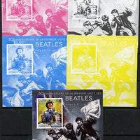Central African Republic 2014 The Beatles - Ringo Starr deluxe m/sheet - the set of 5 imperf progressive proofs comprising the 4 individual colours plus all 4-colour composite, unmounted mint