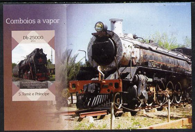 St Thomas & Prince Islands 2014 Steam Trains #3 imperf s/sheet unmounted mint. Note this item is privately produced and is offered purely on its thematic appeal