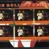 Congo 2014 The Rolling Stones #1 perf sheetlet containing 6 values unmounted mint. Note this item is privately produced and is offered purely on its thematic appeal