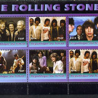 Congo 2014 The Rolling Stones #2 perf sheetlet containing 6 values unmounted mint. Note this item is privately produced and is offered purely on its thematic appeal