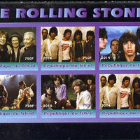 Congo 2014 The Rolling Stones #2 imperf sheetlet containing 6 values unmounted mint. Note this item is privately produced and is offered purely on its thematic appeal