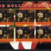 Congo 2014 The Rolling Stones #3 imperf sheetlet containing 6 values unmounted mint. Note this item is privately produced and is offered purely on its thematic appeal