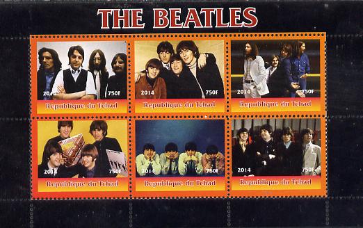 Chad 2014 The Beatles #2 perf sheetlet containing 6 values unmounted mint. Note this item is privately produced and is offered purely on its thematic appeal. .