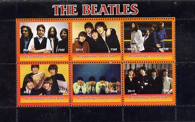 Chad 2014 The Beatles #2 perf sheetlet containing 6 values unmounted mint. Note this item is privately produced and is offered purely on its thematic appeal. .