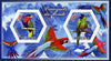 Chad 2014 Parrots #1 imperf sheetlet containing two hexagonal-shaped values unmounted mint