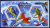 Chad 2014 Parrots #2 perf sheetlet containing two hexagonal-shaped values unmounted mint