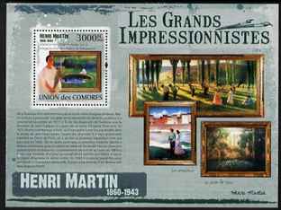 Comoro Islands 2009 Impressionists - Henri Martin perf s/sheet unmounted mint