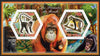 Chad 2014 Primates of the World #1 imperf sheetlet containing two hexagonal-shaped values unmounted mint