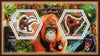 Chad 2014 Primates of the World #2 perf sheetlet containing two hexagonal-shaped values unmounted mint