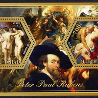 Chad 2014 Peter Paul Rubens #1 perf sheetlet containing two hexagonal-shaped values unmounted mint